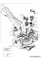 Ersatzteile Gutbrod Rasentraktoren GLX 92 RHL Typ: 13AD516E690  (2002) Mähwerk E (36/92cm) mit Spann- und Umlenkrolle (Version 2)