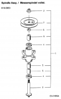 Ersatzteile Raiffeisen Rasentraktoren RMH 514-92 A Typ: 13AA507E628  (2002) Messerspindel 618-0663