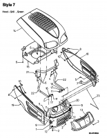 Ersatzteile Raiffeisen Rasentraktoren RMH 412-76 T Typ: 13AC477A628  (2002) Motorhaube 7-Style