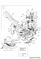 Ersatzteile Verts Loisirs Rasentraktoren VL 15536 TD Typ: 13BA508E617  (2003) Mähwerk E (36/92cm)