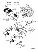 Ersatzteile Turbo Silent Elektromäher TS 45 E Typ: 18D-T1H-667  (2005) Grasfangkorb, Höhenverstellung, Messer, Räder