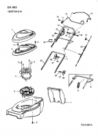 Ersatzteile Fleurelle Elektromäher EA 453 Typ: 18DRT5K-619  (2004) Elektromotor, Heckklappe, Holm