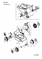 Ersatzteile Fleurelle Elektromäher EA 453 Typ: 18DRT5K-619  (2004) Achsen, Getriebe, Räder