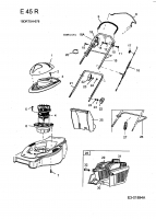 Ersatzteile MTD Elektro Rasenmäher mit Antrieb E 45 R Typ: 18DRT5H-678  (2004) Elektromotor, Grasfangkorb, Holm 