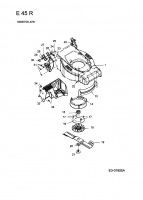 Ersatzteile MTD Elektro Rasenmäher mit Antrieb E 45 R Typ: 18DRT5H-678  (2004) Leitblech vorne, Leitstück hinten, Messer 