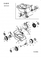 Ersatzteile MTD Elektro Rasenmäher mit Antrieb E 45 R Typ: 18DRT5H-678  (2004) Achsen, Getriebe, Räder 
