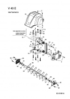 Ersatzteile Fleurelle Elektrovertikutierer V 40 E Typ: 16AF5AEA619  (2004) Keilriemen, Messerwalze, Motor