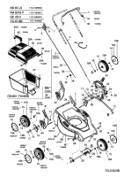 Ersatzteile Turbo Silent Motormäher TS 45 BB Typ: 11D-T44M667  (2005) Grasfangkorb, Höhenverstellung, Räder