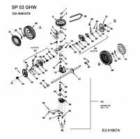 Ersatzteile MTD Benzin Rasenmäher mit Antrieb SP 53 GHW Typ: 12A-568C678  (2002) Getriebe 618-0606 