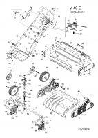 Ersatzteile Fleurelle Elektrovertikutierer V 40 E Typ: 16BF5AEA619  (2005) Holm, Räder