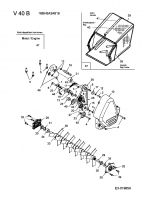 Ersatzteile Fleurelle Motorvertikutierer V 40 B Typ: 16BH5A3A619  (2005) Fangsack, Keilriemen, Messerwalze