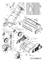 Ersatzteile Bolens Elektrovertikutierer BL 1540 EV Typ: 16BF5AEA684  (2007) Holm, Räder