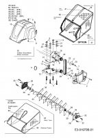 Ersatzteile MTD Elektro Vertikutierer VE 40 Typ: 16BE5AEA664  (2008) Fangsack, Messerwalze, Motor 
