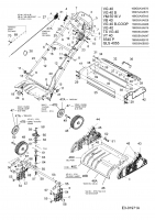 Ersatzteile Garda Motorvertikutierer VG 40 Typ: 16BH5A3A666  (2005) Holm, Höhenverstellung, Räder