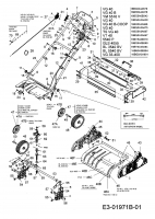 Ersatzteile Bolens Motorvertikutierer BL 5540 BV Typ: 16BH5A0E684  (2006) Holm, Höhenverstellung, Räder