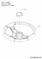 Ersatzteile Cmi Rasentraktoren 96-115 Typ: 13AH762F620  (2009) Lenkrad ab 01.11.2008