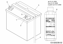 Ersatzteile Black Edition Rasentraktoren 180-107 Typ: 13AT777G615  (2009) Batterie ab 01.01.2009