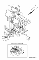 Ersatzteile MTD Rasentraktor RH 155/105 H Typ: 13BA519N600  (2004) Fahrantrieb 