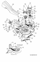 Ersatzteile Lawnflite Rasentraktoren 705 Typ: 13CA509E611  (2004) Mähwerk E (36/92cm)