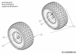 Ersatzteile Rasor Rasentraktoren 130/92 T Typ: 13AH775E618  (2013) Räder vorne 15x6 ab 03.05.2013