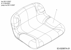 Ersatzteile Gutbrod Rasentraktoren SLX 76 R Typ: 13DH476A690  (2007) Sitz bis 05/11/2007