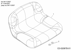Ersatzteile Bolens Rasentraktoren BL 200/105 H Typ: 13AT495N684  (2008) Sitz bis 04/11/2007