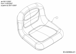 Ersatzteile Yard-Man Rasentraktoren HS 5200 Typ: 13BE514I643  (2005) Sitz ab 05/11/2007