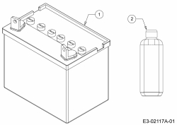 Ersatzteile MTD Rasentraktor Trac 12-91 Typ: 13D1450B676  (2007) Batterie 