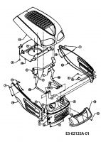 Ersatzteile Motec Rasentraktoren MTR 300 Typ: 13D1457E640  (2005) Motorhaube 7-Style