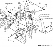 Ersatzteile Turbo Silent Rasentraktoren TS PINTO Typ: 13B6064-667  (2004) Bowdenzüge, Bremspedal, Bremsschläuche, Handbremshebel