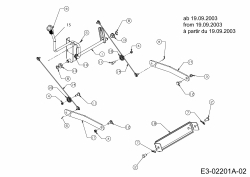 Ersatzteile MTD Gartentraktor G 200 Typ: 14AQ808H678  (2003) Mähwerksaushebung ab 19.09.2003 