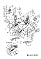 Ersatzteile Zubehör Garten- und Rasentraktoren Mähwerke für 450 Serie, Mähwerk I (36/92cm) Typ: 196-719-678  (2008) Mähwerk I (36/92cm)