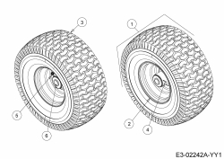 Ersatzteile Yard-Man Rasentraktoren HG 6180 Typ: 13AT614G643  (2004) Vorderräder