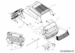 Ersatzteile MTD Rasentraktor 11.5/96 Typ: 13A1660F655  (2004) Motorhaube 0-Style 