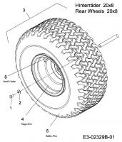 Ersatzteile MTD Rasentraktor 638 RL Typ: 13AM762F052  (2009) Räder hinten 20x8 