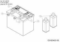 Cub Cadet Ersatzteile Rasentraktoren CC 917 HE 13HN99AE330  (2016) Batterie bis 16.12.2015