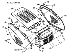 Ersatzteile Lawnflite Rasentraktoren 903 Typ: 13AM489N611  (2006) Motorhaube 9-Style