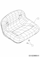 Ersatzteile MTD Rasentraktor RS 125/96 Typ: 13A1762F400  (2007) Sitz mit niedriger Rückenlehne (248mm) 