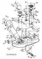 Ersatzteile MTD Rasentraktor RH 125/92 B Typ: 13DH458E600  (2005) Mähwerk E (36/92cm) 