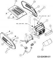Ersatzteile MTD Rasentraktor 220/105 H Typ: 13AU493N615  (2008) Motorhaube 3-Style 