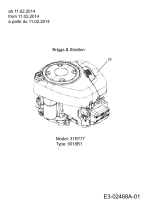 Cub Cadet Ersatzteile Rasentraktoren CC 717 HG 13HD79DG603  (2014) Motor Briggs & Stratton ab 11.02.2014