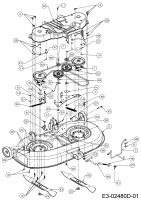 Cub Cadet Ersatzteile Rasentraktoren LT3 PS107 13HT79DG603  (2017) Mähwerk G (42/107cm)
