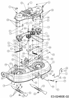 Cub Cadet Ersatzteile Rasentraktoren LT3 PS107 13HT79DG603  (2018) Mähwerk G (42/107cm)