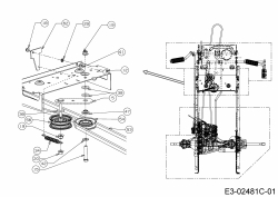Ersatzteile MTD Rasentraktor LT 105 EXHK Typ: 13AG71KN682  (2018) Keilriemen Fahrantrieb, Spannrolle, Umlenkrolle 