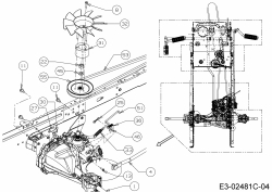 Ersatzteile MTD Rasentraktor LT 105 EXHK Typ: 13AG71KN682  (2018) Keilriemenscheibe Hydrostat, Lüfterrad 