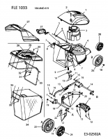 Ersatzteile Fleurelle Elektromäher FLE 1033 Typ: 18A-M4D-619  (2005) Grasfangsack, Höhenverstellung, Räder