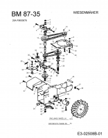 Ersatzteile MTD Balkenmäher BM 87-35 Typ: 25A-FM0G678  (2009) Fahrantrieb, Räder 