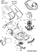 Ersatzteile MTD Elektro Rasenmäher ohne Antrieb 46 E Typ: 18A-J1G-600  (2006) Elektromotor, Grasfangsack, Messer 