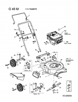Ersatzteile MTD Benzin Rasenmäher ohne Antrieb G 46 M Typ: 11C-704M678 (2005) Grundgerät