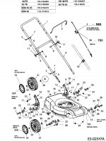 Ersatzteile Budget Motormäher BBM 46 BS Typ: 11B-J10G619  (2005) Höhenverstellung, Holm, Räder
